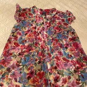 Multi colored baby doll sleeve blouse XL